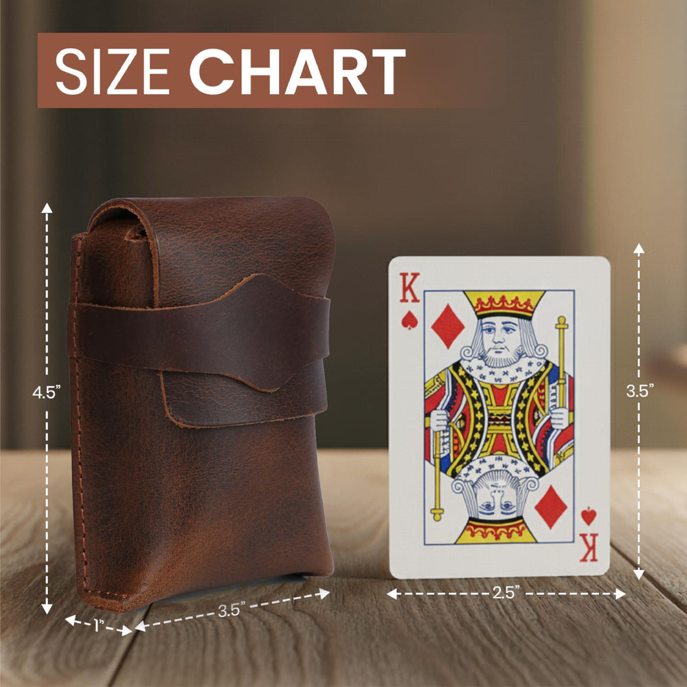 TheAntiq brown leather multipurpose card case holds cash and SD cards for everyday organization.