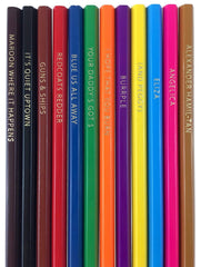Theatre Nerds Hamiltones pencils tips closeup highlights precise lines.