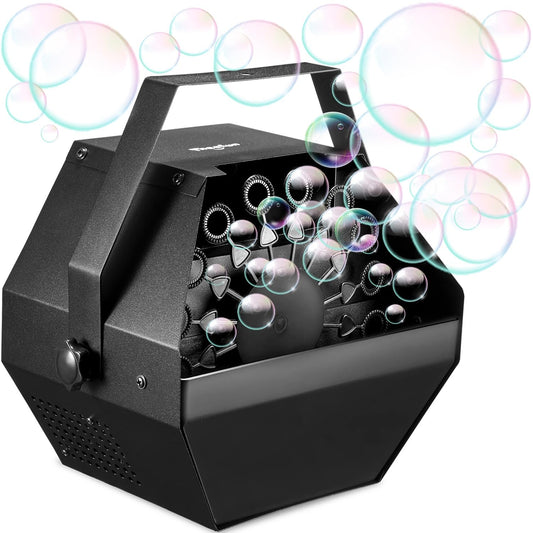 Theefun Bubble Machine 750ml tank provides long-lasting bubbles for events.