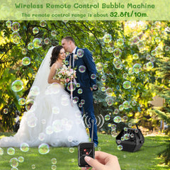 Theefun Bubble Machine 750ml tank reduces refill interruptions during celebrations.
