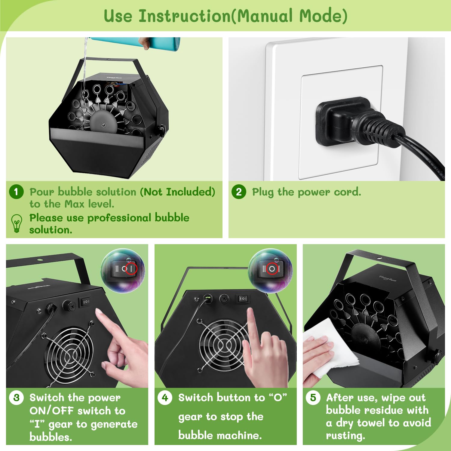 Theefun Bubble Machine detachable handle makes transport effortless.