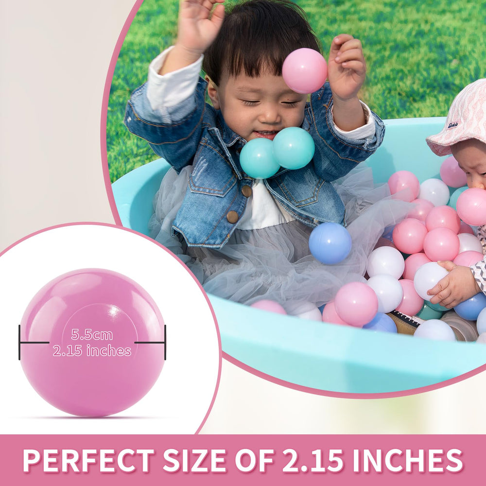 Thenese color-mix white pink green blue gray in a ball pit