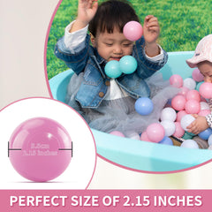 Thenese color-mix white pink green blue gray in a ball pit