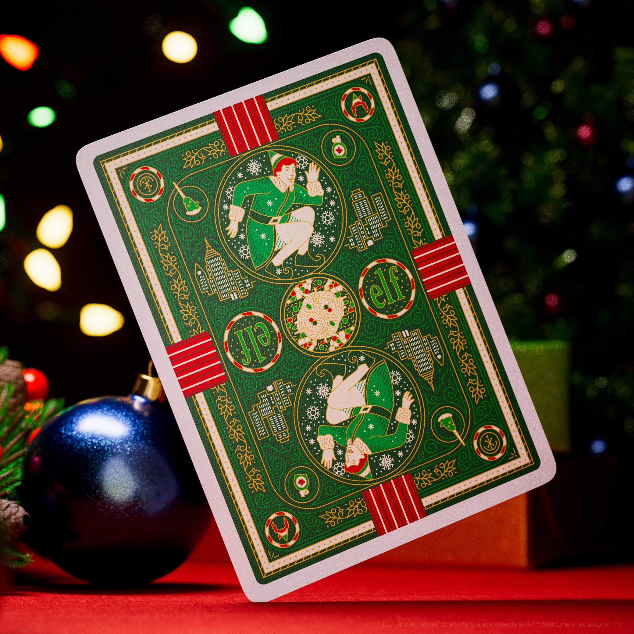 theory11 Elf Playing Cards wrap, gift-ready holiday presentation