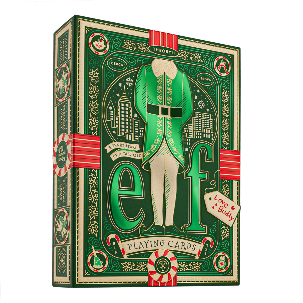 theory11 Elf Playing Cards front design, premium craftsmanship for festive game nights