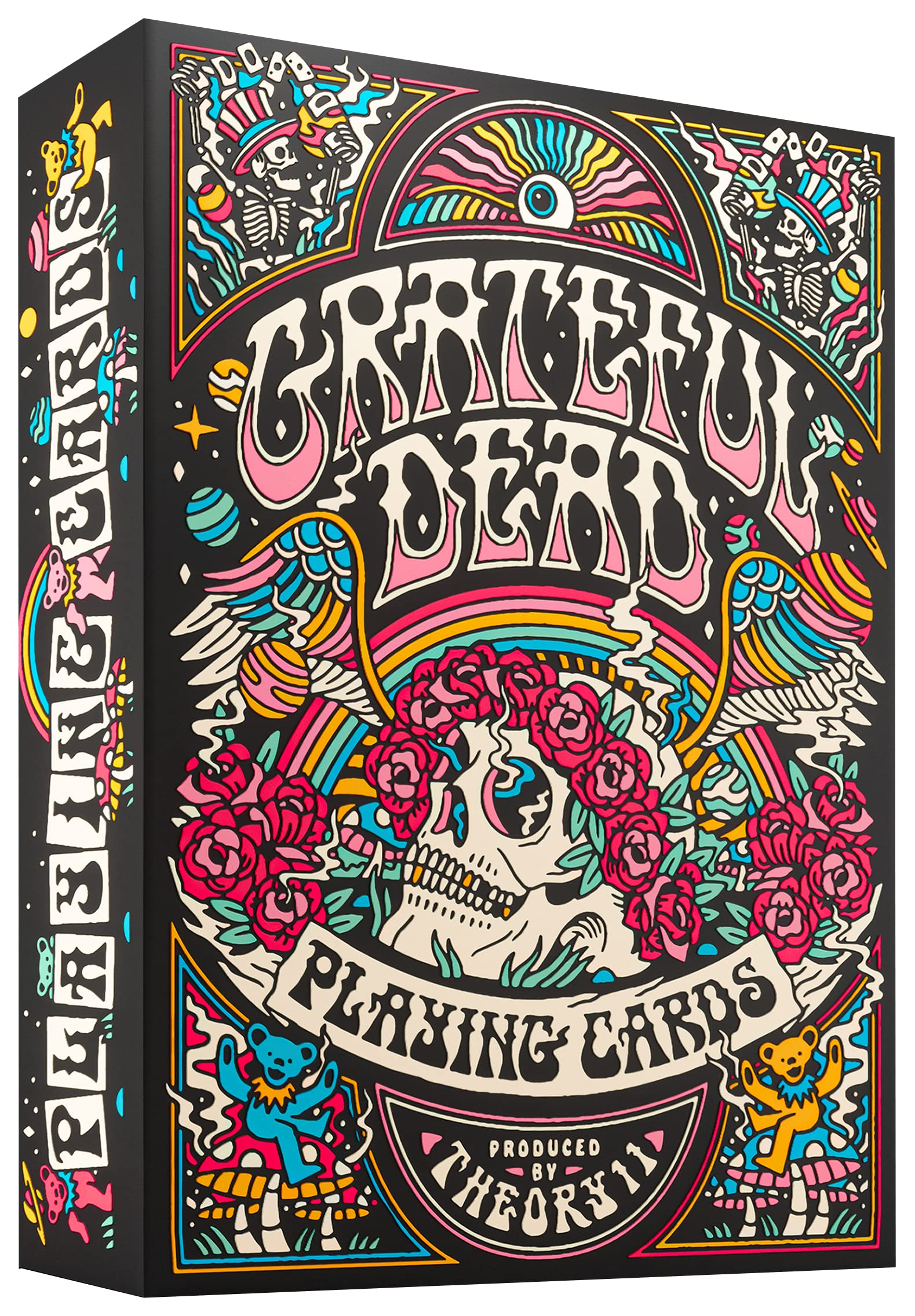 theory11 Grateful Dead premium deck front face artwork highlights Skull and Roses for display and play