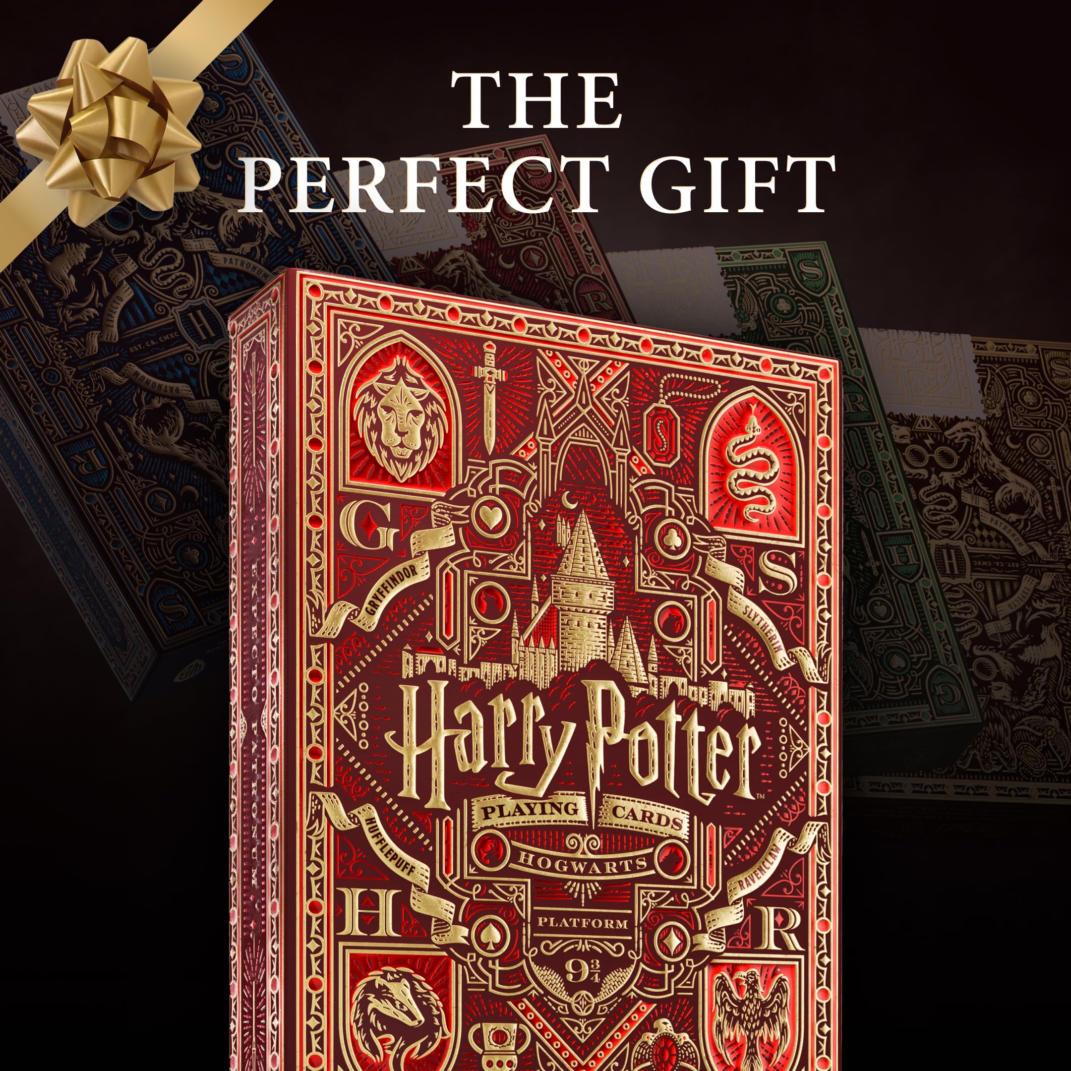 theory11 Gryffindor deck packaging display, ornate and luxurious to touch
