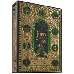 Theory11 Lord of the Rings cards front view with gold and emerald foil for premium feel
