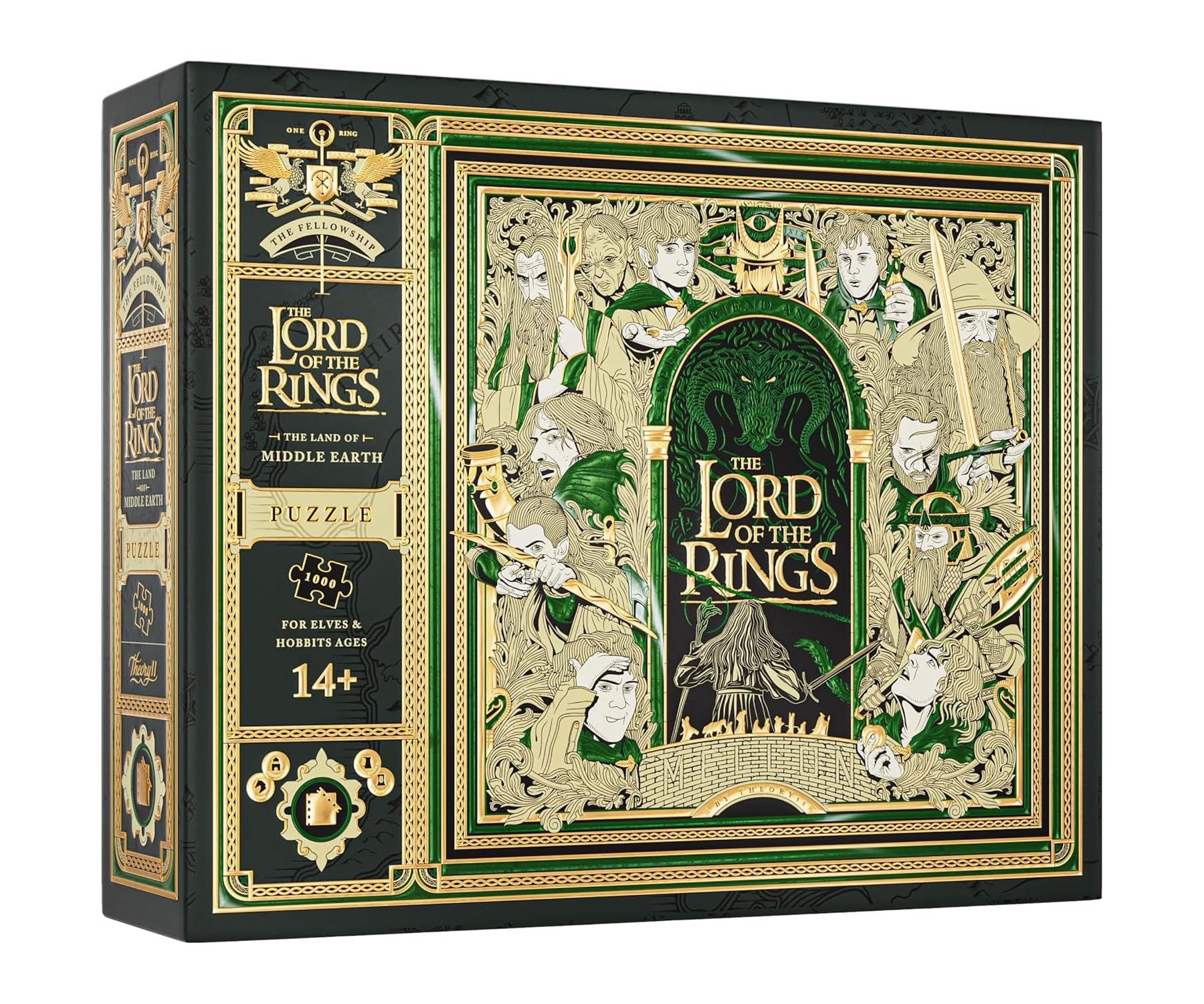 theory11 lord of the rings puzzle cover with premium artwork for display