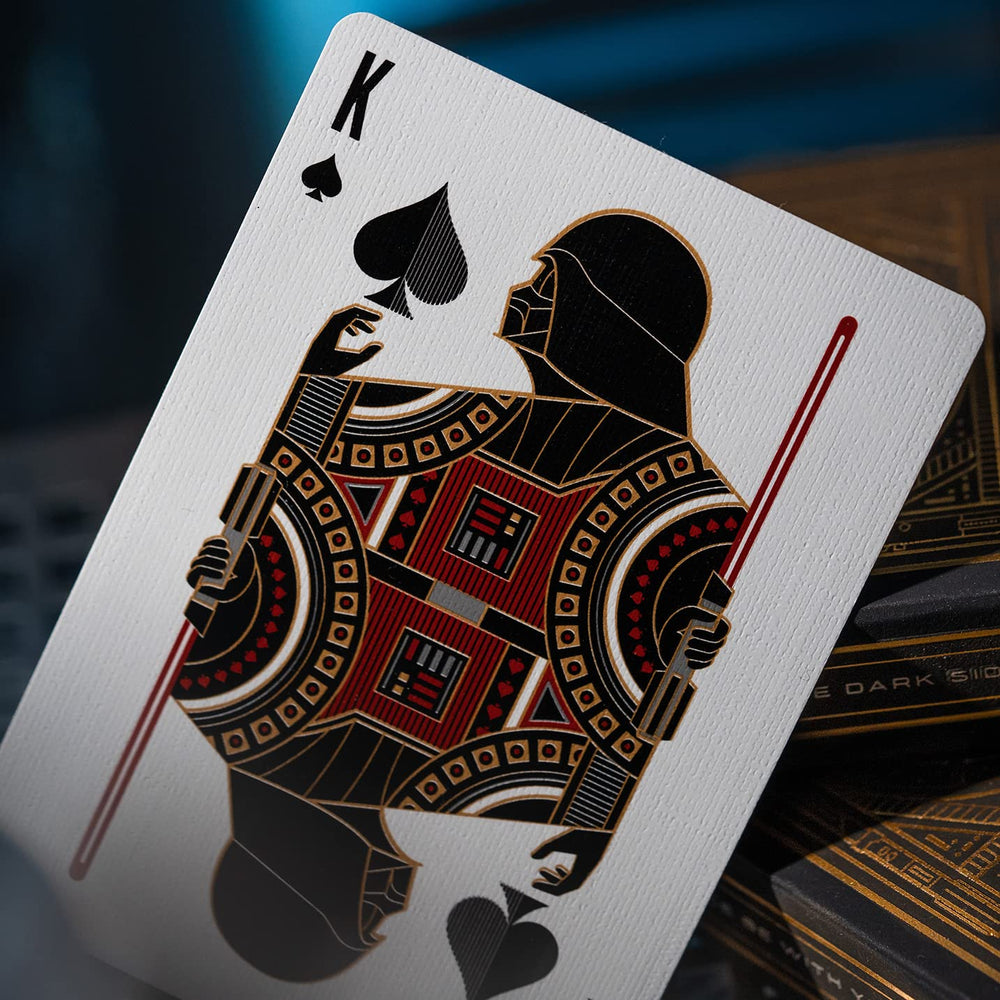 theory11 Star Wars cockpit window-inspired card details shimmer when light hits.