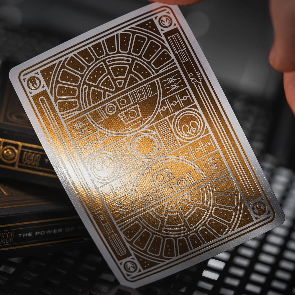 theory11 Star Wars gold foil deck back gleams with premium feel from every angle.