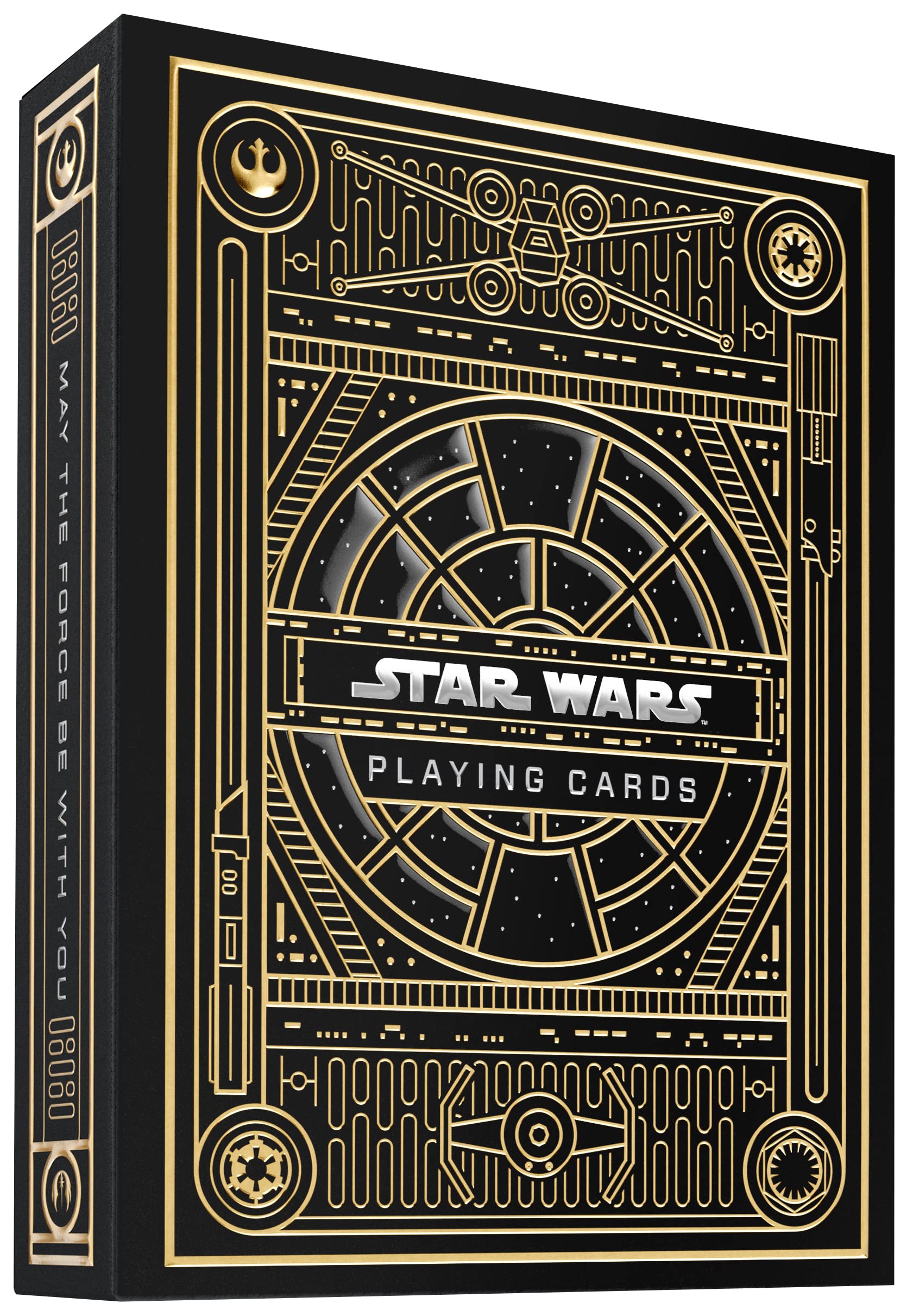 theory11 Star Wars gold foil front packaging highlights galactic design and collector appeal.