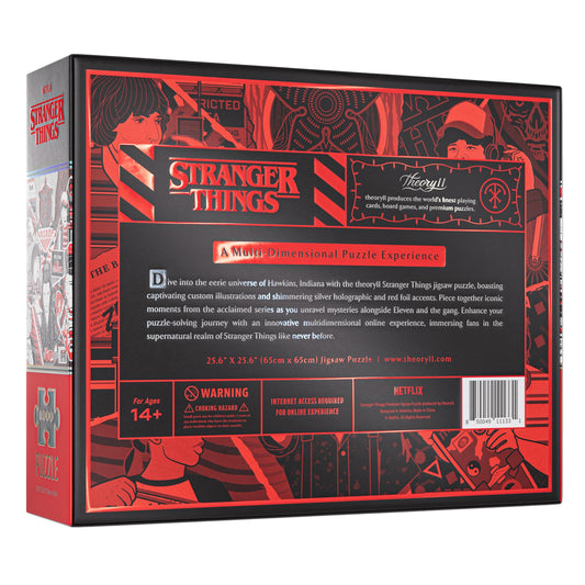 theory11 Stranger Things puzzle with holographic foil details for depth and sparkle.