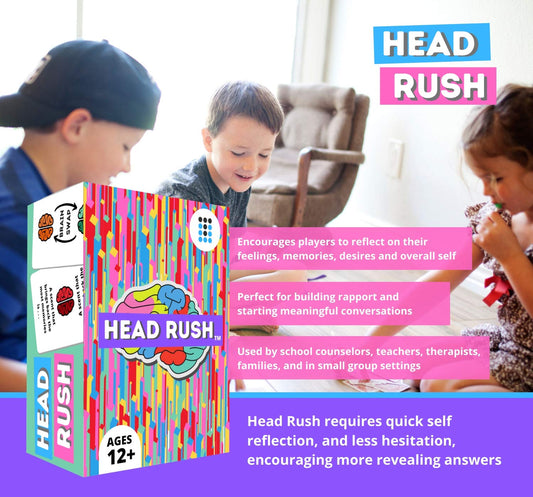 Head Rush prompt cards show reflective prompts for mindful conversations