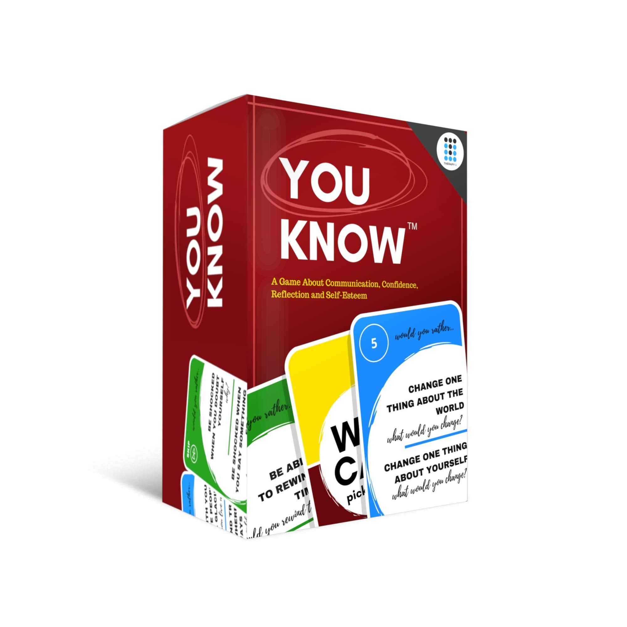 Therapy U You Know card deck for engaging group conversations and social skills.