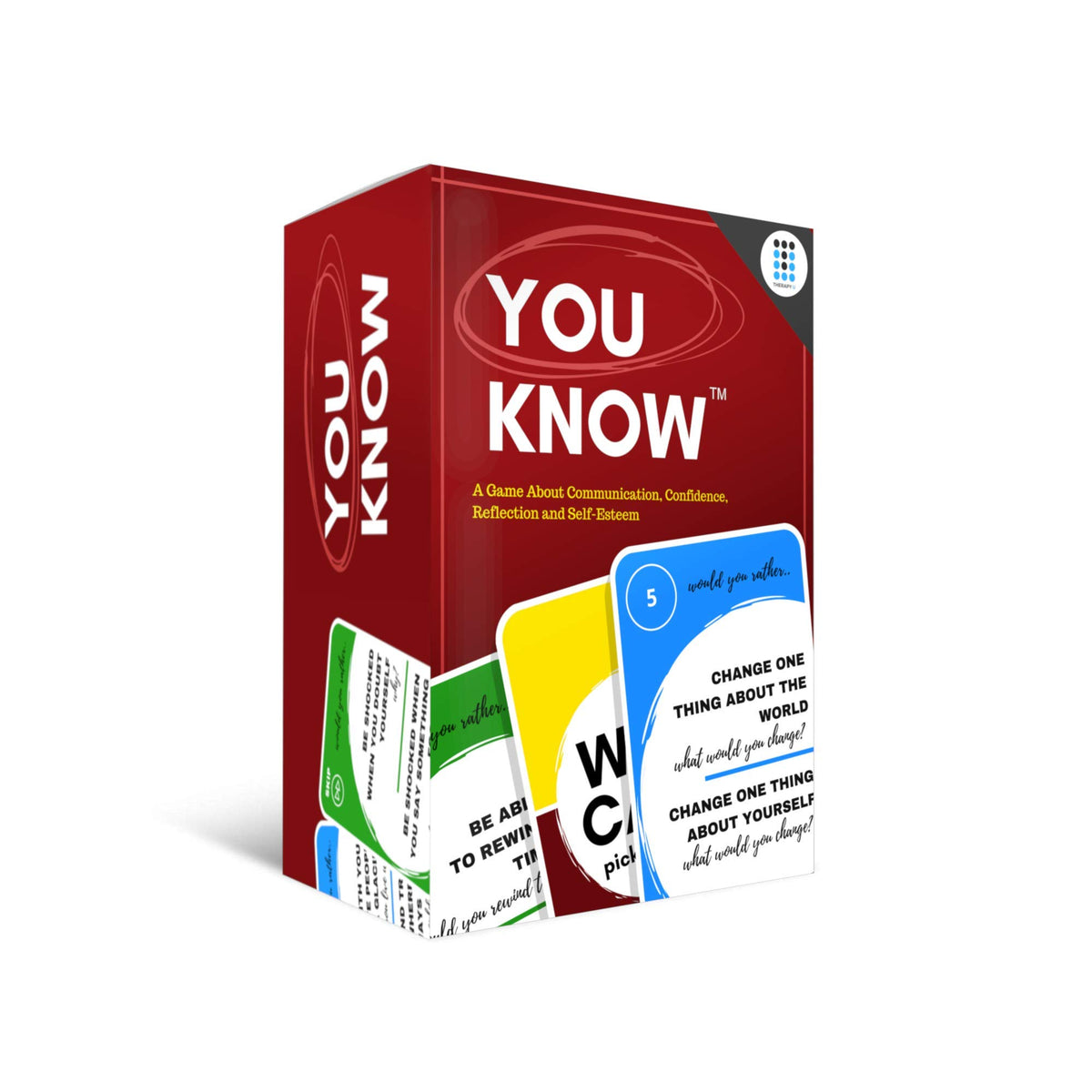 Therapy U You Know card deck for engaging group conversations and social skills.