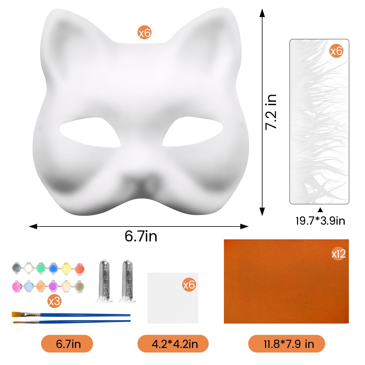 TherianMask 37-pcs kit fur color assortment for texture and customization