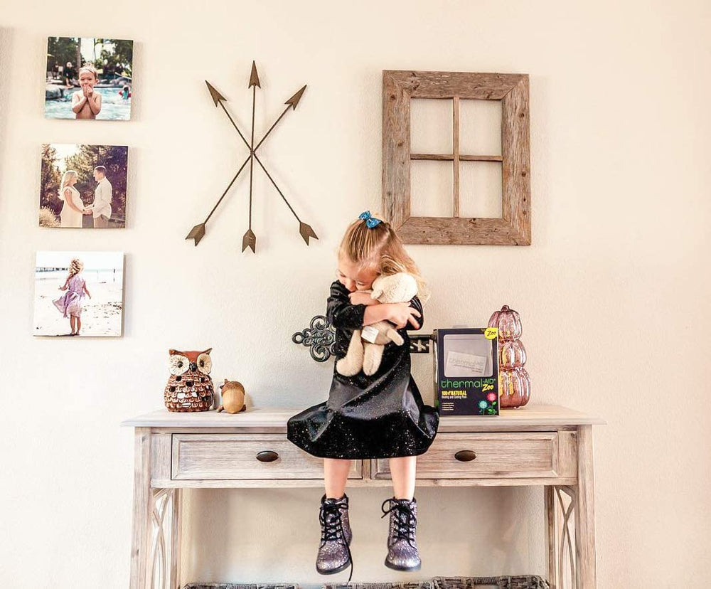 Thermal-Aid Jo Jo Monkey kid-friendly design comforts children during temperature changes.