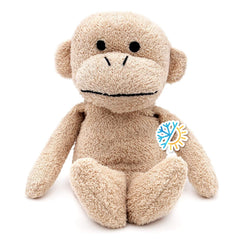 Thermal-Aid Jo Jo Monkey shown in microwave-heat mode, ready for instant warmth.