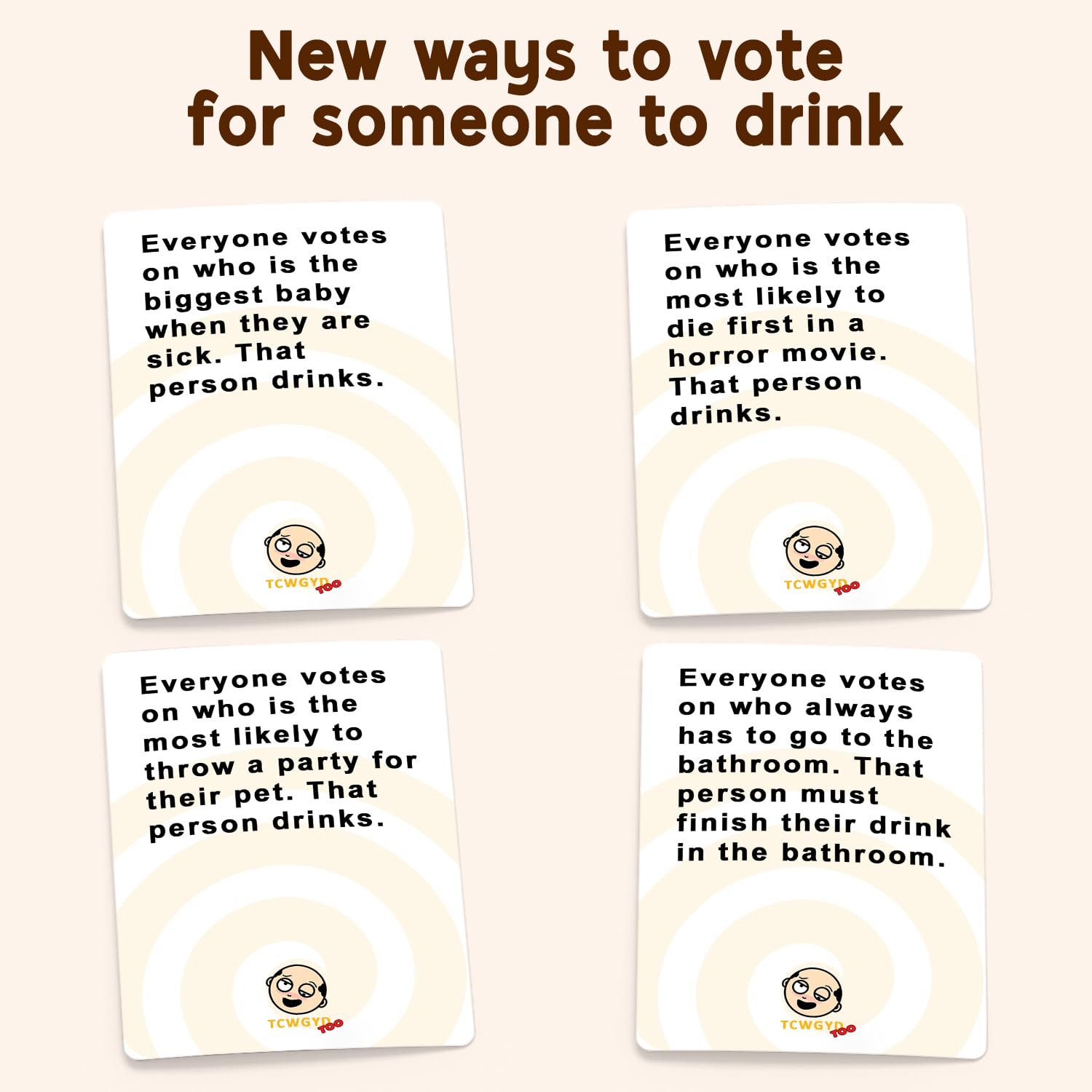 These Cards Will Get You Drunk Too expansion beverage-options allow beer, wine, or non-alcoholic choices