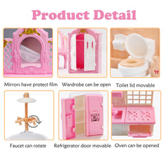 Thildani 35pcs dressing-table mirror enhances dressing-time play realism.