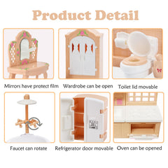 Thildani dollhouse mirror reflects play scenes for imaginative grooming moments.