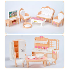 Thildani dollhouse toilet opens for interactive bathing routines and pretend flushes.