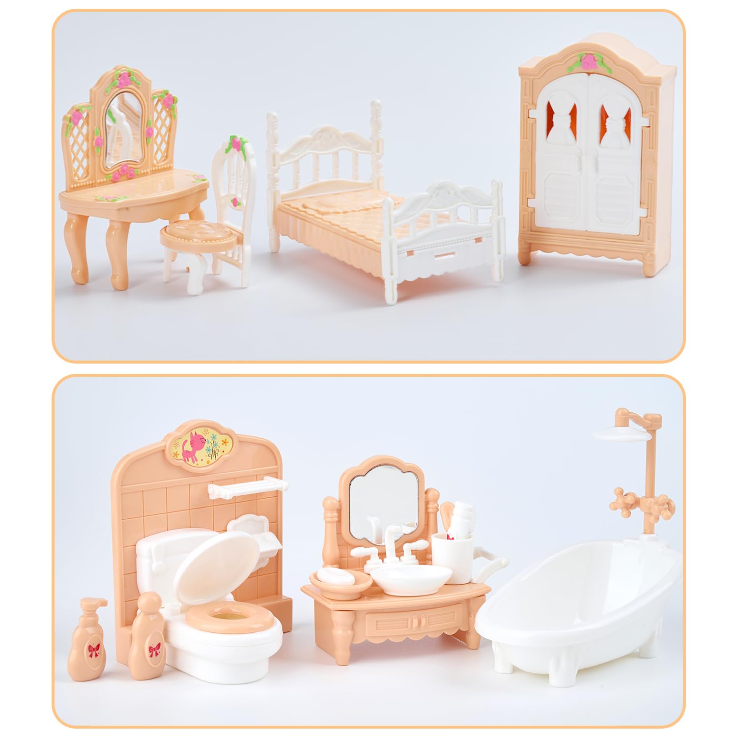 Thildani dollhouse TV adds colorful visuals for interactive family-style play.
