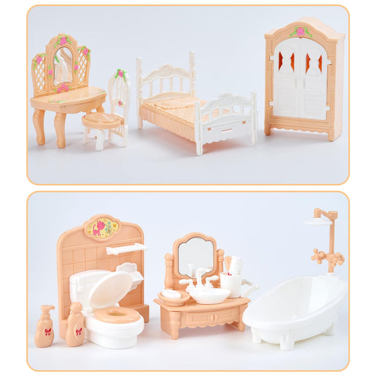 Thildani dollhouse TV adds colorful visuals for interactive family-style play.