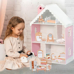 Thildani dollhouse wardrobe opens easily for dressing up stories.