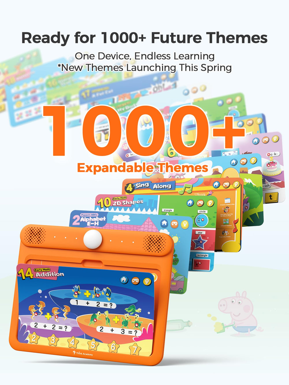 Think Academy Learning Pad flash cards cover diverse themes for kids’ learning.