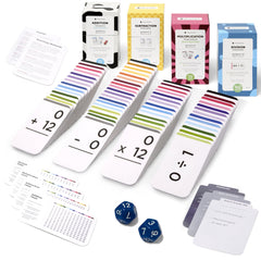 Think Tank Scholar 681 flash cards and dice box for organized home math practice.