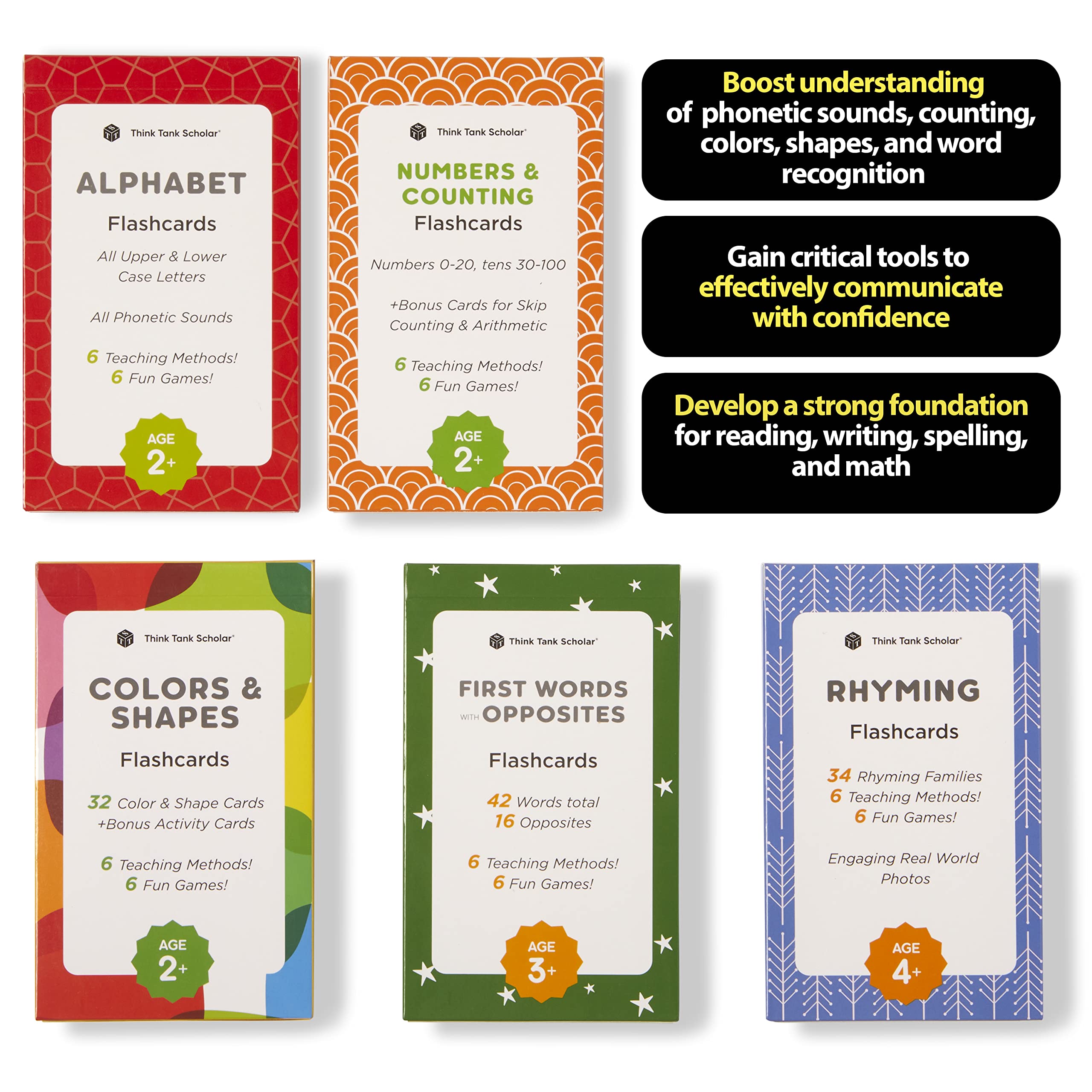 Think Tank Scholar numbers flashcards featuring large numerals for counting practice