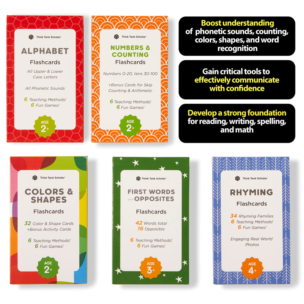 Think Tank Scholar numbers flashcards featuring large numerals for counting practice