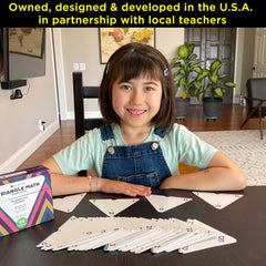 Think Tank Scholar triangle flashcards show division relations alongside multiplication to reinforce connections