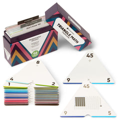 Think Tank Scholar triangle flashcards display 0-12 multiplication problems for quick, focused practice