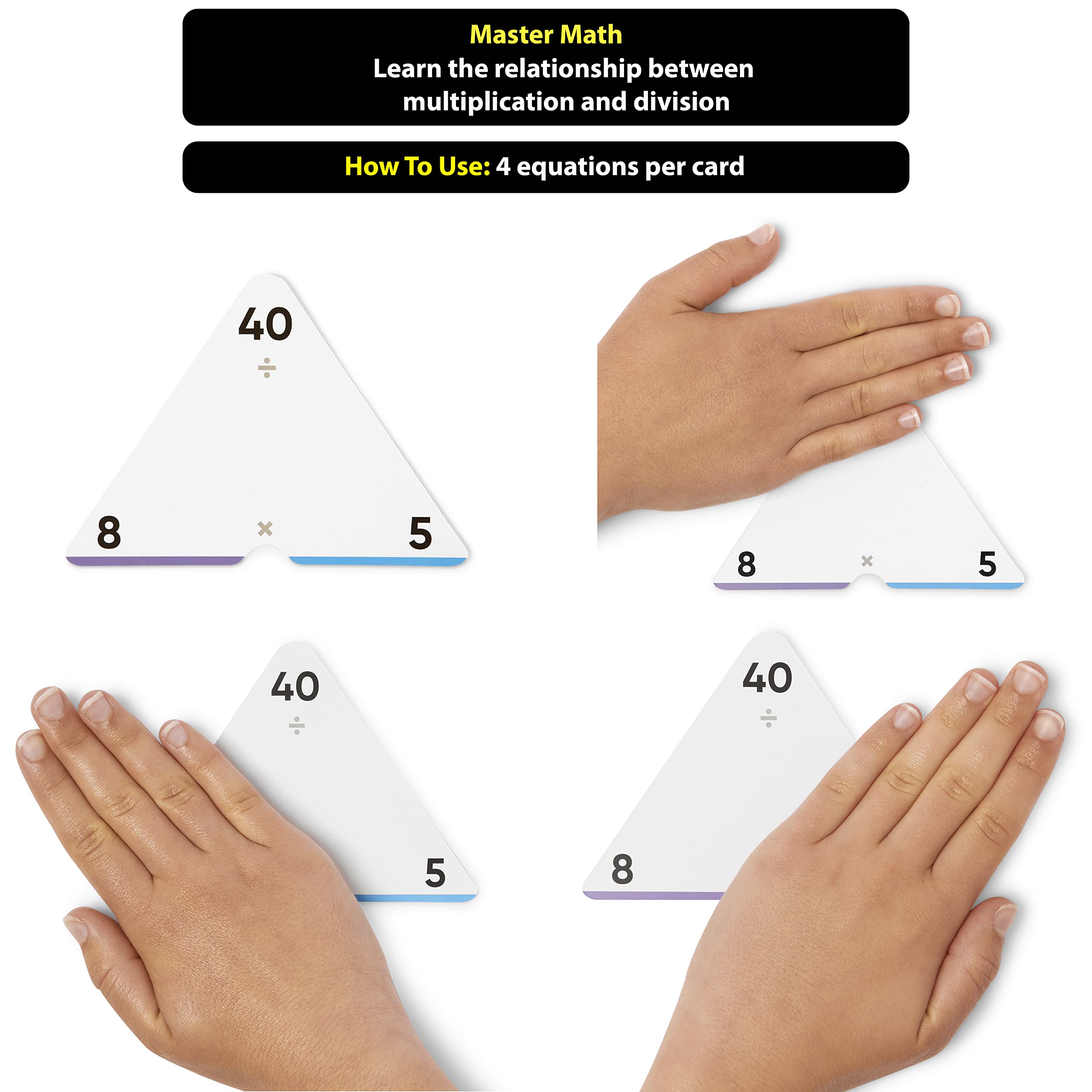 Think Tank Scholar triangle flashcards include a tab system to sort mastered vs unmastered