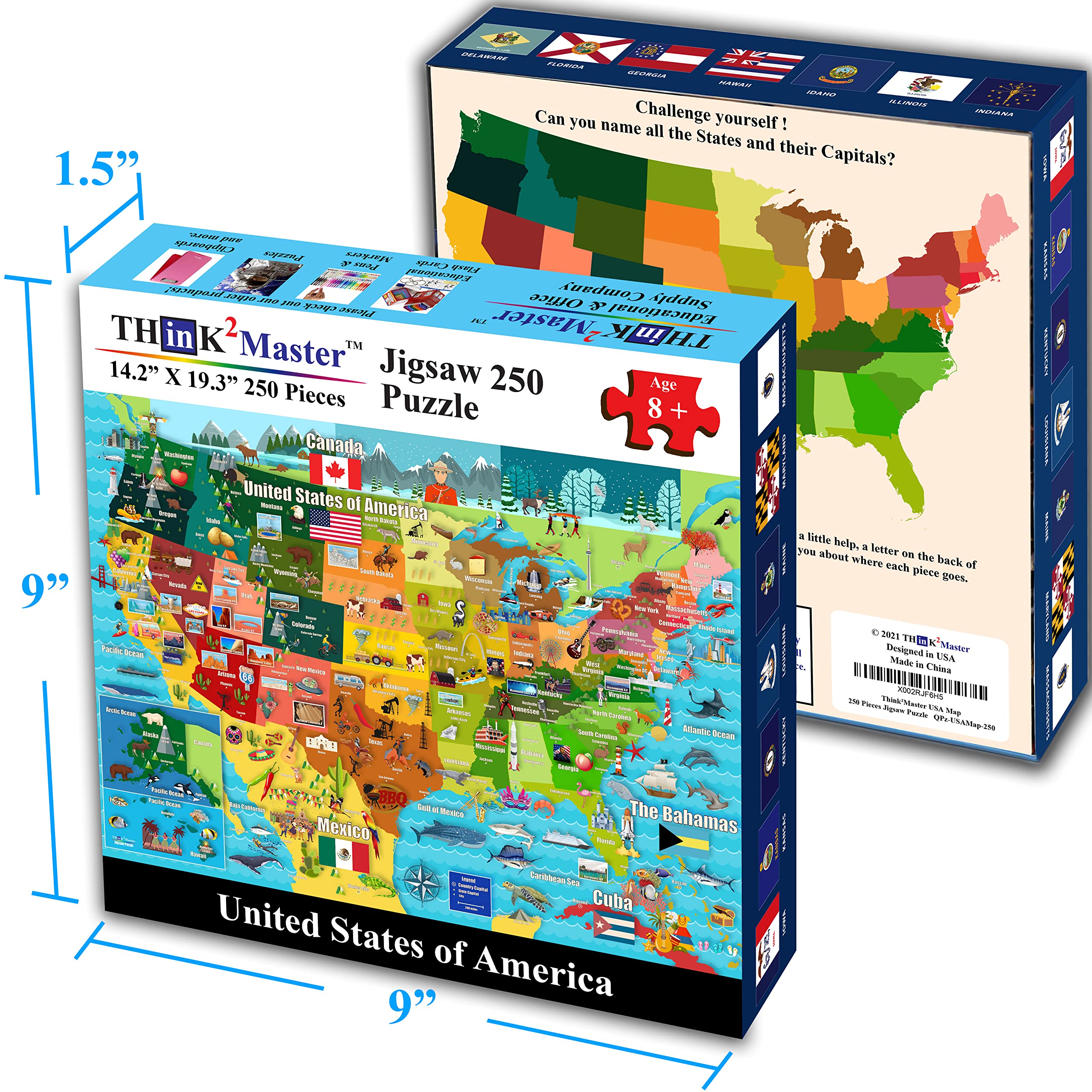 Think2Master USA map puzzle used as a family activity in a classroom or living room