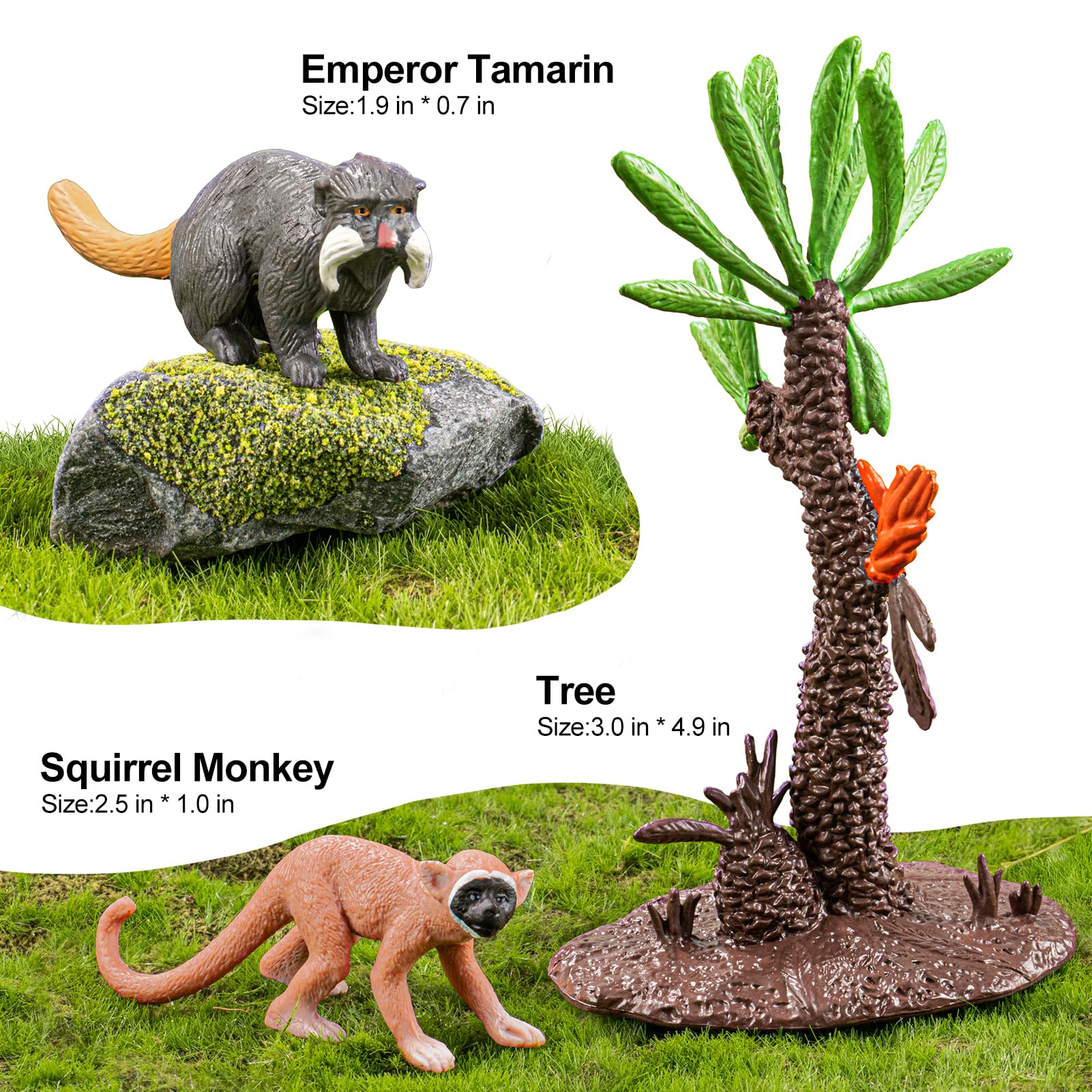 THINKBAY emperor tamarin figure adds character to jungle dioramas