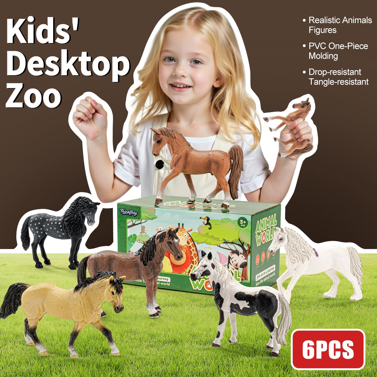 THINKBAY Quarter horse figurine for everyday imaginative adventures