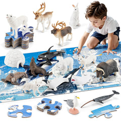 THINKBAY Arctic Animals figurines for imaginative play and learning