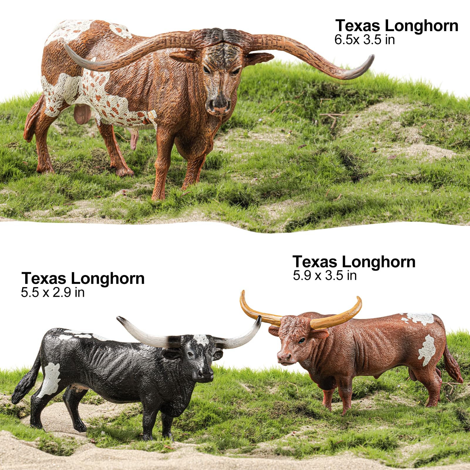 THINKBAY BPA-free PVC cow figures ensure safe, durable play