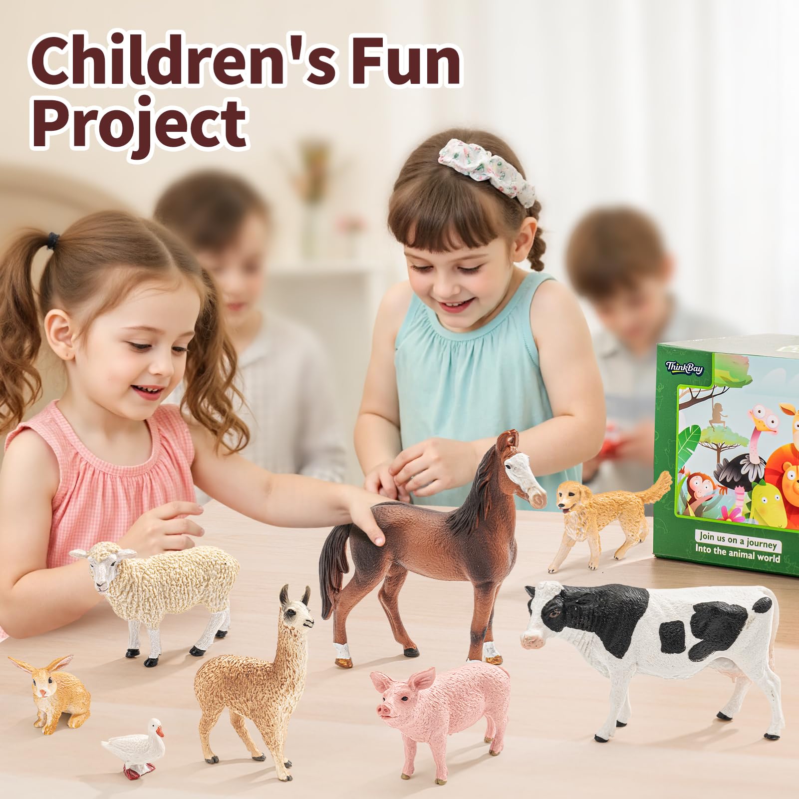 THINKBAY cow figurine for role-play adventures and farm life exploration.