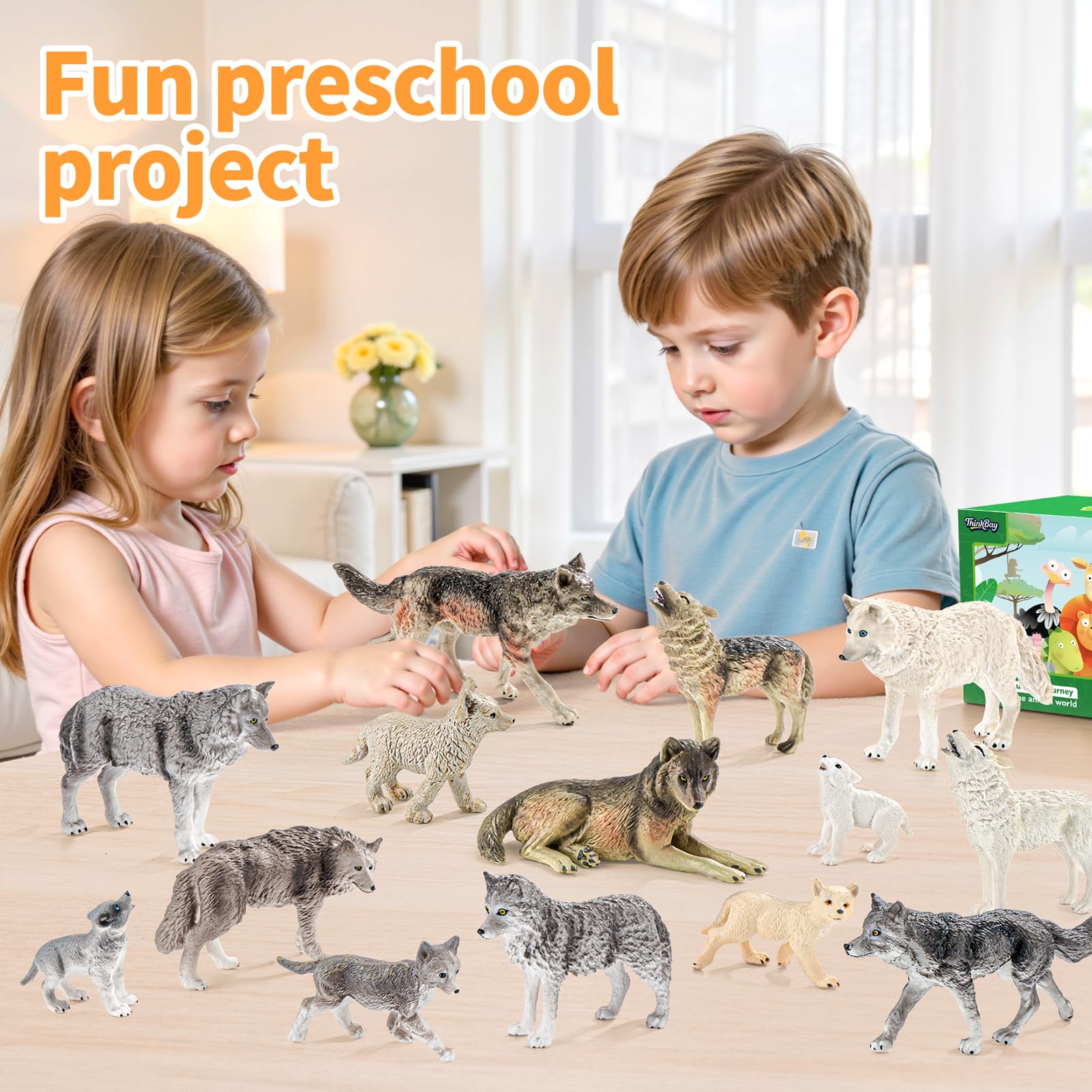 THINKBAY forest wildlife toy set ideal for room decor and pretend play