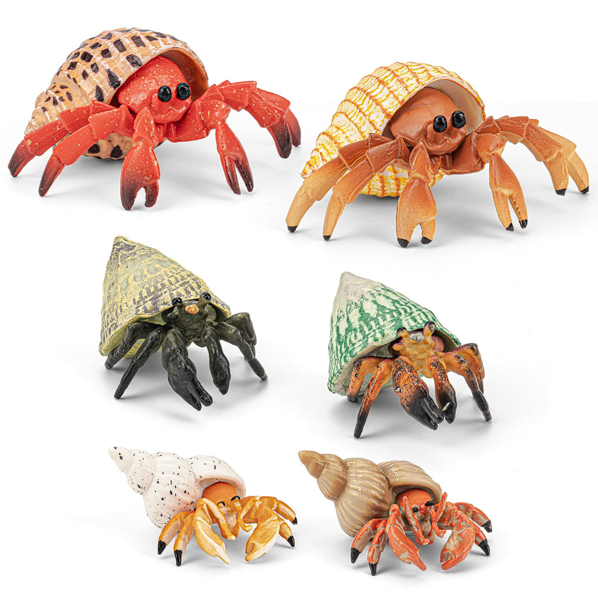 THINKBAY hermit crab figurine set for imaginative play and classroom display.