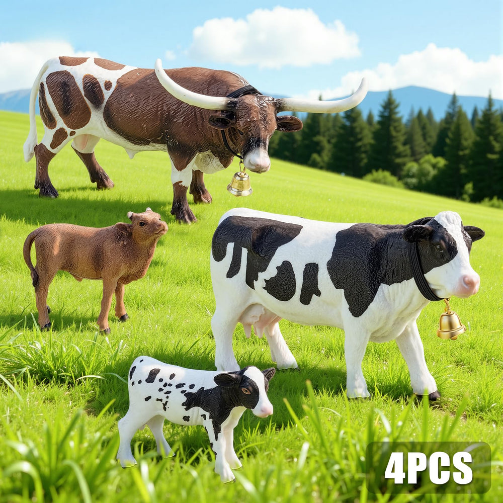ThinkBay Holstein cow figurine with bright colors for classroom storytelling