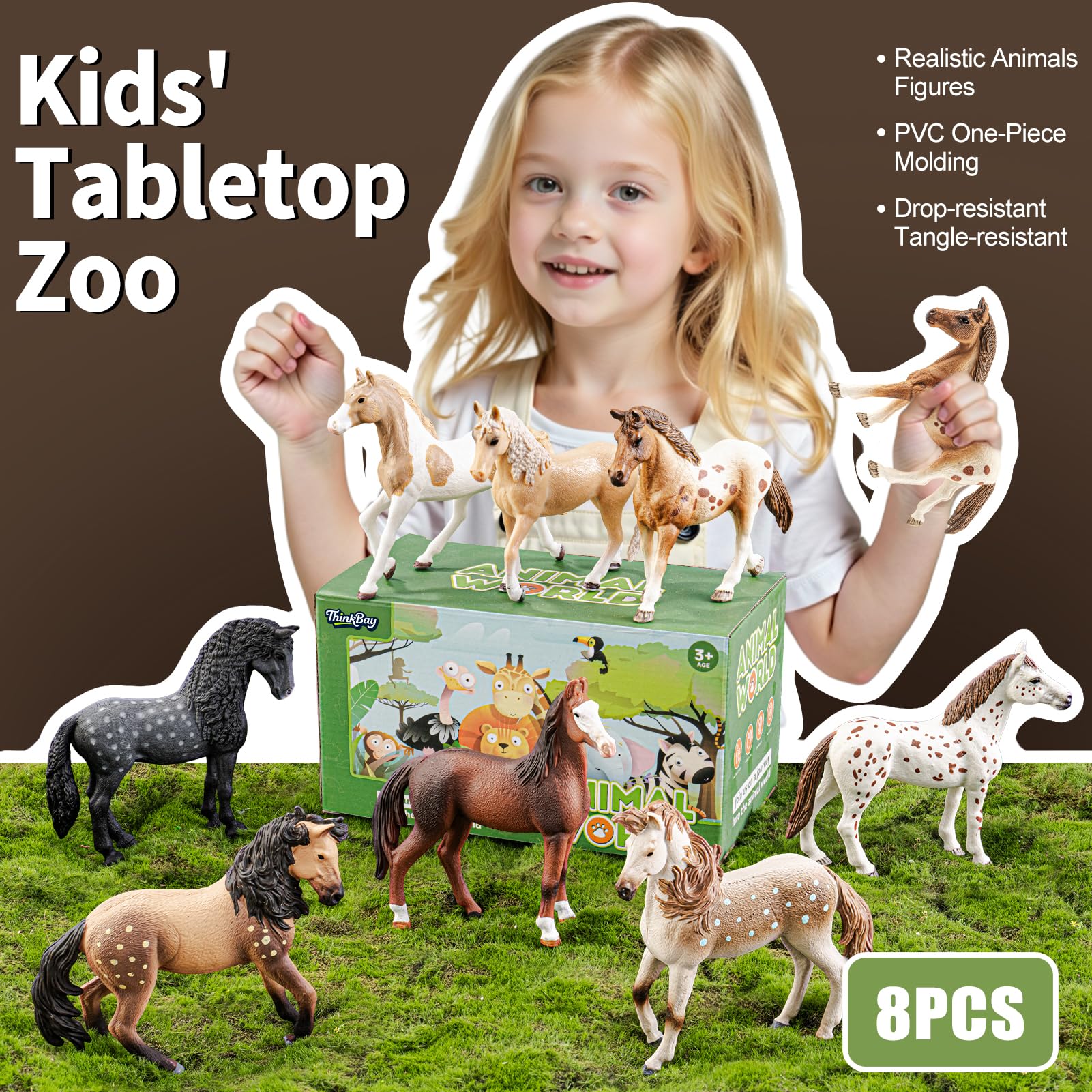ThinkBay Andalusian stallion figurine—bold pose for imaginative adventures.