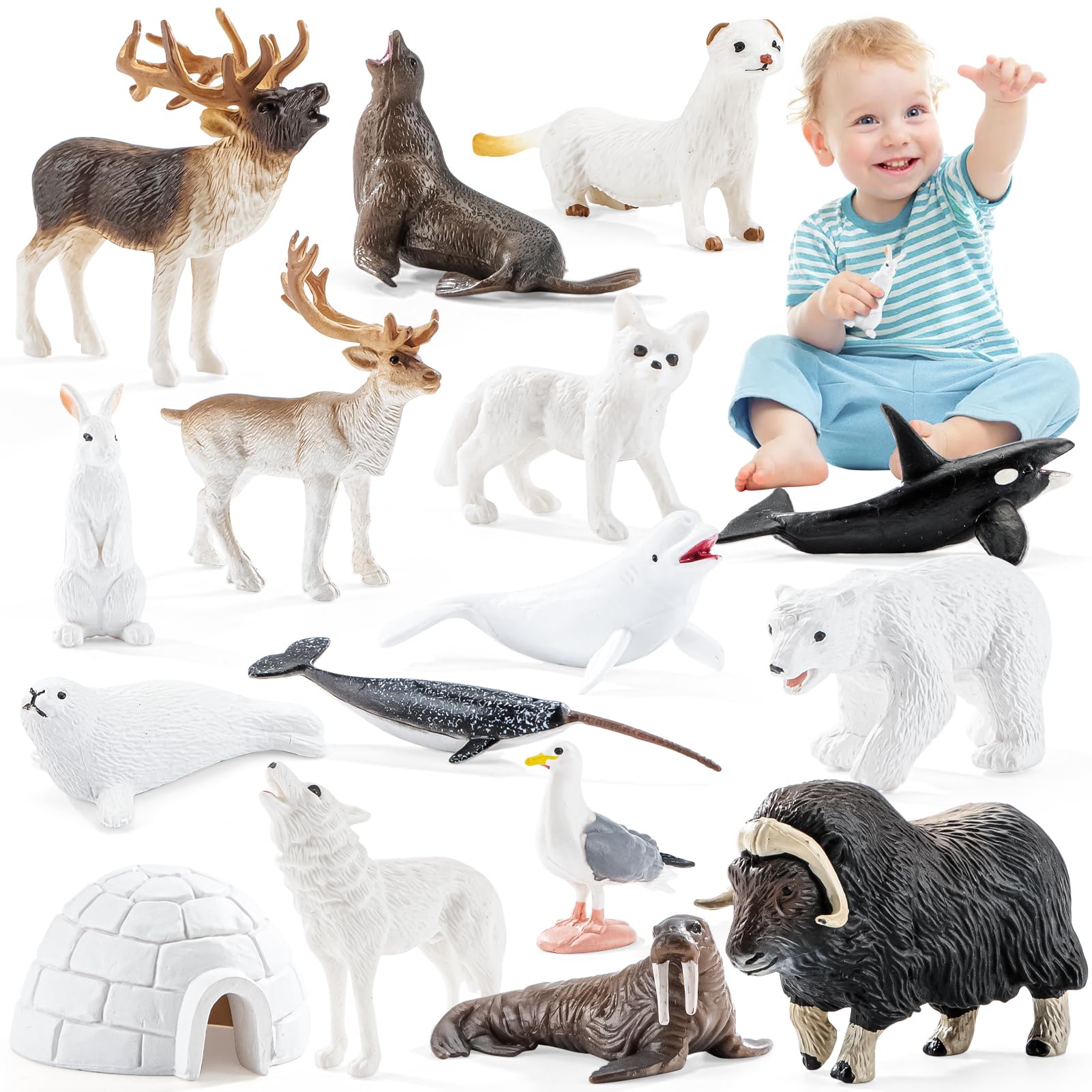 THINKBAY Igloo scene figurine creates cozy Arctic tableaux.