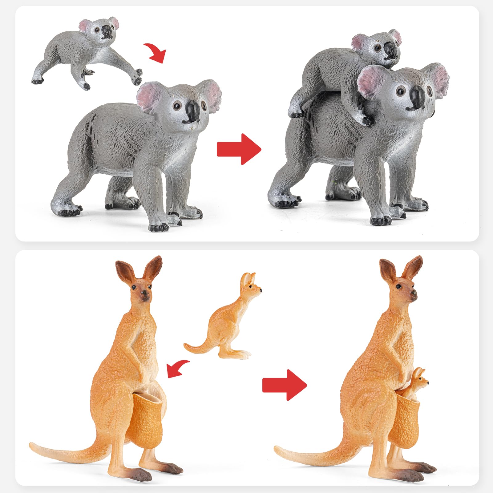 THINKBAY Koala figurine hand-painted for vibrant display and play