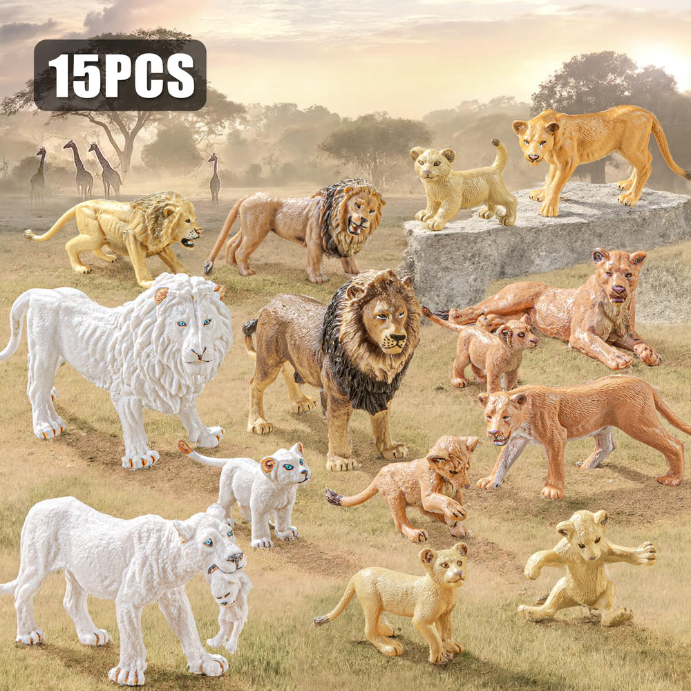 ThinkBay lion family pose set for dynamic jungle scenes.